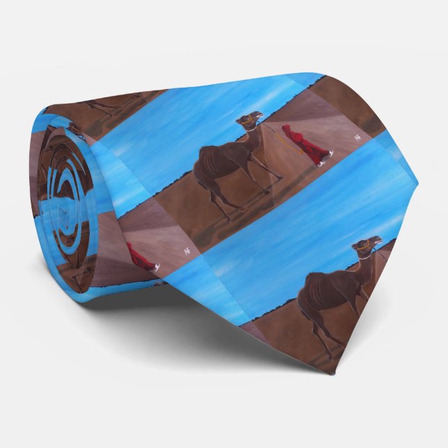 Gravata Menina com pintura de camelo de Alfred Fox (Rolled)