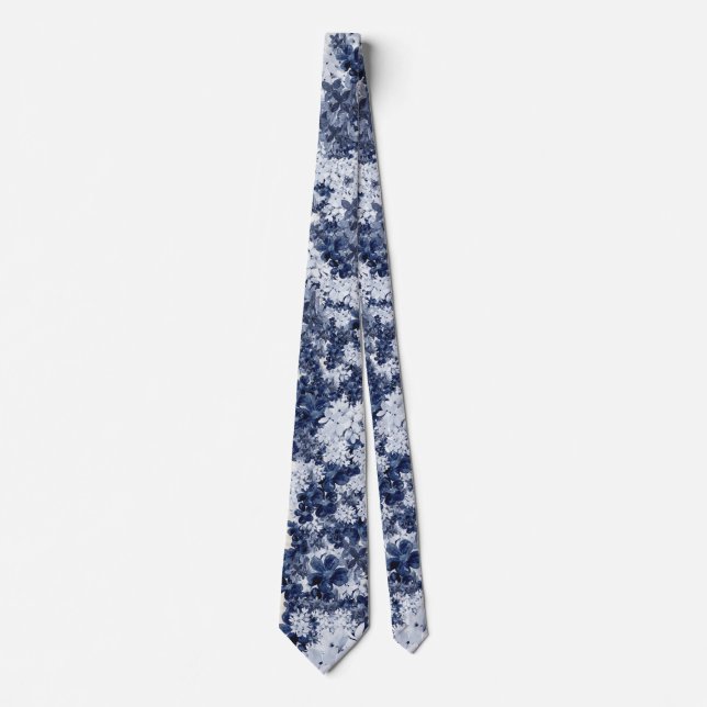 Gravata Mens Blue Floral Casada (Frente)