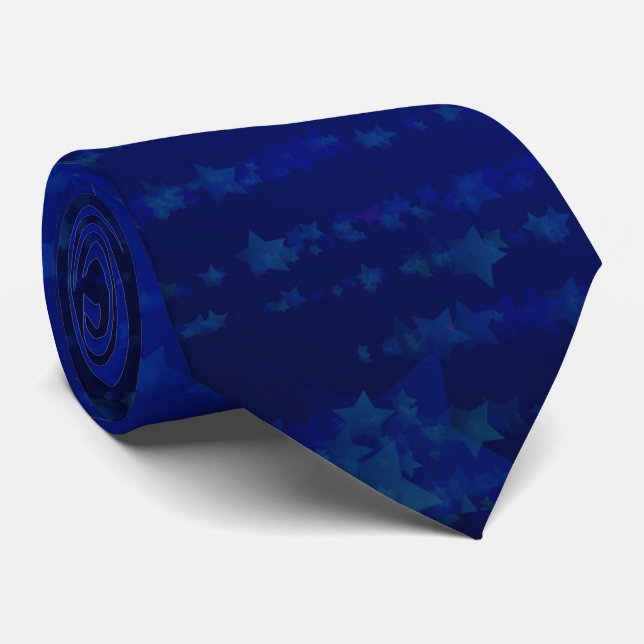 Gravata Mens Blue Stars Natal Tie Necktie (Rolled)