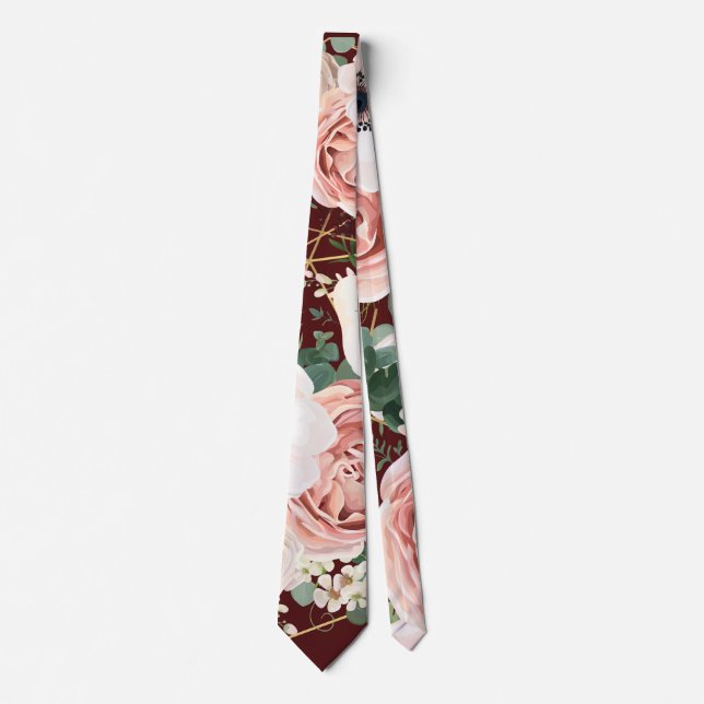 Gravata Mens Dress Tie Geométrico Garden Rosa (Frente)