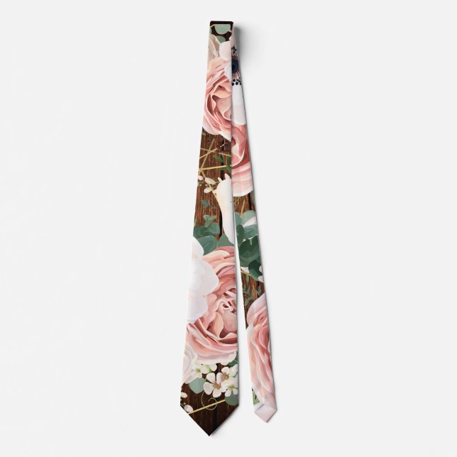 Gravata Mens Dress Tie Geométrico Rosa Barn Wood (Frente)