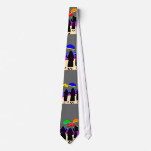 Gravata Mens Nun Art Necktie, "Esperando Chuva"