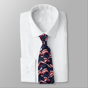Gravata Mens Patriotic USA Flag Tie