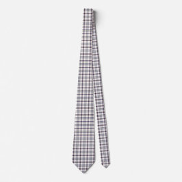 Gravata Merino White and Blue Zodiac Plaid Neck Tie