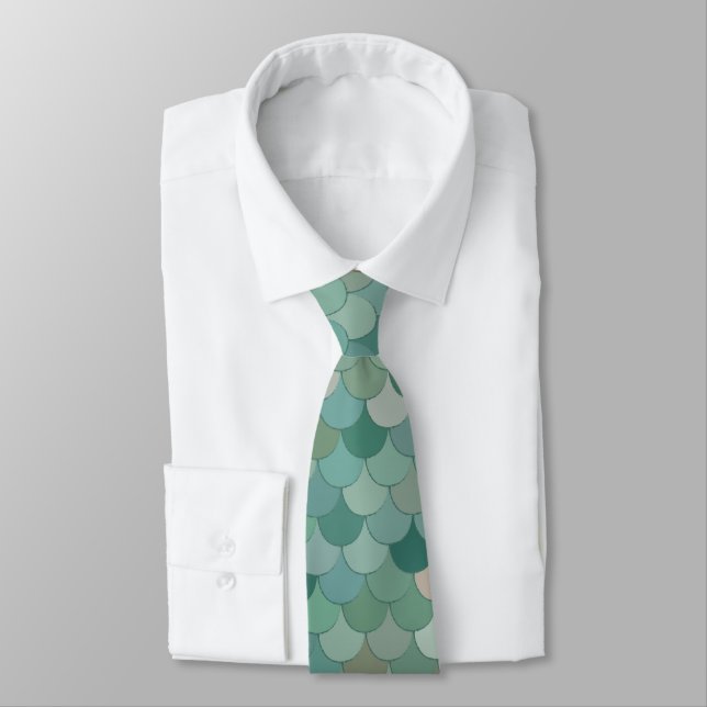 Gravata Merman Mermaid Scales Blue Patterted Tie (Amarrado)