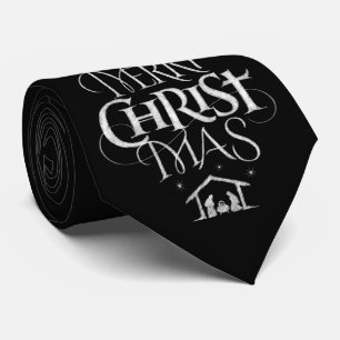 Gravata Merry CHRISTmas Christian Chalkboard Calliografia