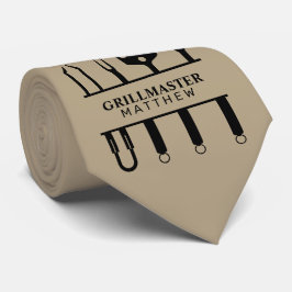 Gravata Mestre da grelha preto caqui nome personalizado di