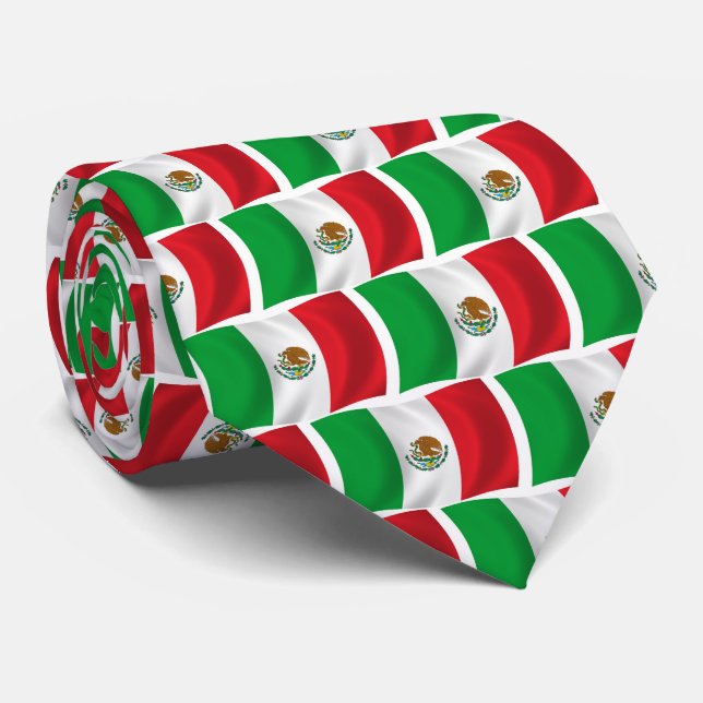 Gravata Mexico Flag Tie (Rolled)