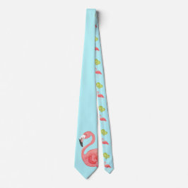 Gravata Miami Vibes Flamingo e Limões Neck Tie