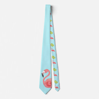 Gravata Miami Vibes Flamingo e Limões Neck Tie