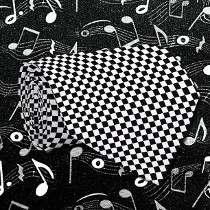 Gravata micro padrão do tabuleiro de checkerboard preto e