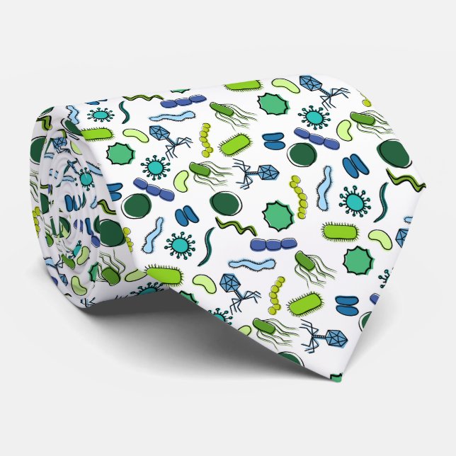 Gravata Microbiologia - Cor em Branco (Rolled)