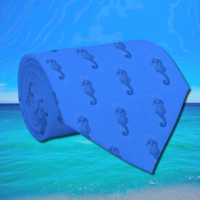 Gravata micropadrão gráfico seacavalo dois tom (Criador carregado)