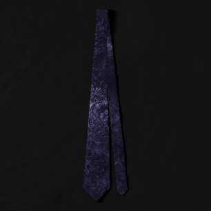 Gravata Midnight Velvet Damask   Indigo Purple Grunge Glam