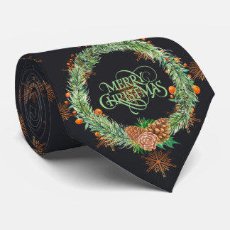 Gravata Milo Christmas Collection Green Wreath com escurid