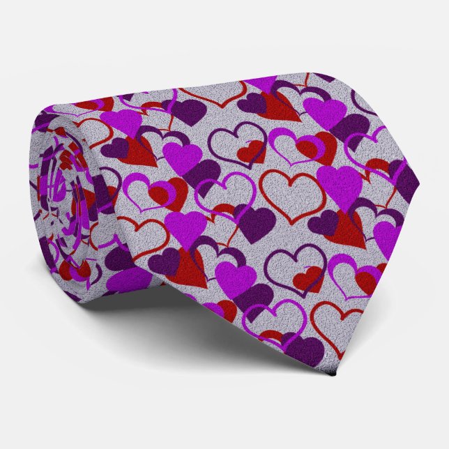 Gravata Milo Dale Hearts and Cinza Men's Necktie (Rolled)