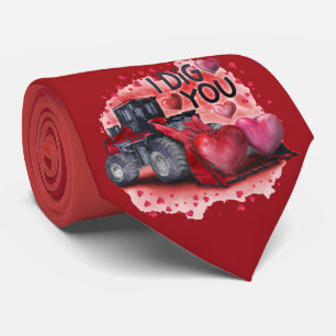 Gravata Milo Dale I Dig You Bulldozer Red Necktie