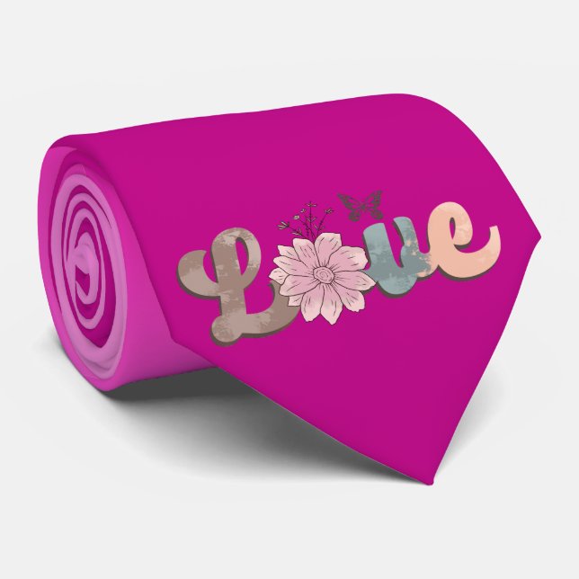 Gravata Milo Dale Love Flower Purple Men's Necktie (Rolled)