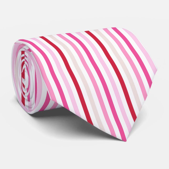 Gravata Milo Dale Pink Strited Men's Namorados Necktie (Rolled)
