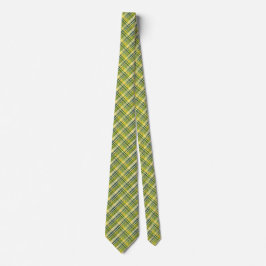 Gravata Mini Madras Plaid Sage and Yellow Two-Sided