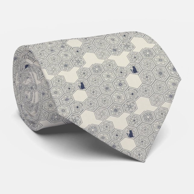 Gravata Minimalist Japanese Geometric Patterns (Rolled)