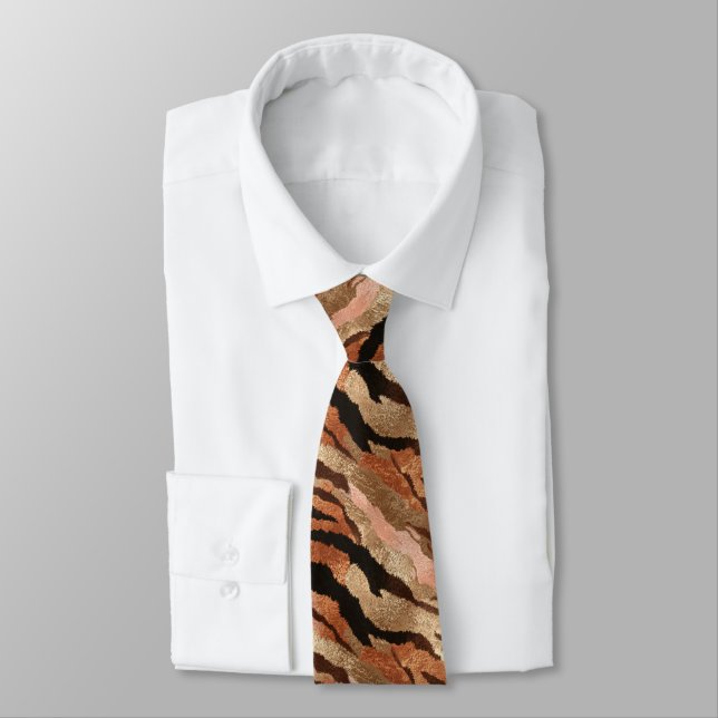 Gravata Minimalistic Men Gifts Tiger Print (Amarrado)