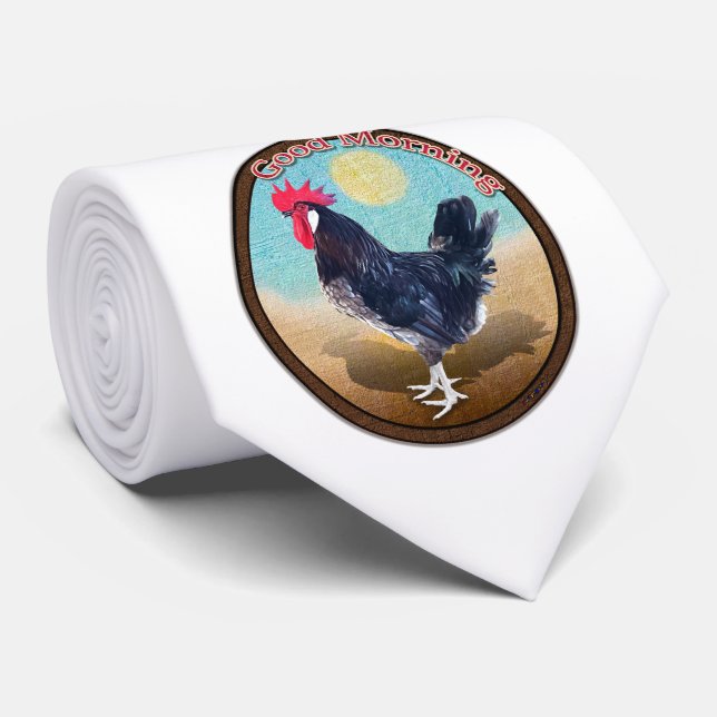Gravata Minorca Rooster Boa Manhã Vintage Oval (Rolled)