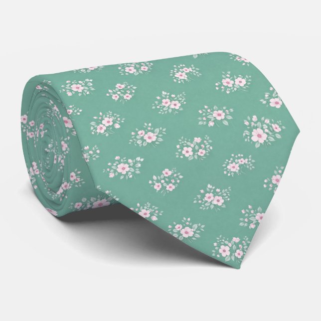 Gravata Mint Ditsy Floral (Rolled)