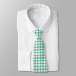 Gravata Mint Green e White Gingham