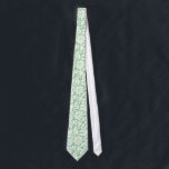 Gravata Mint-Green Elegante E Damascos Florais Brancos<br><div class="desc">Balões florais legantes em verde-claro-menta e branco</div>