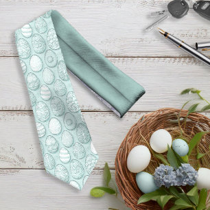 Gravata Mint. Padrão de Ovos de Páscoa decorados ID1096