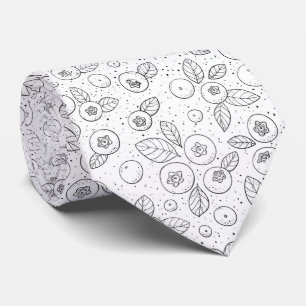 Gravata Mirtilos em preto e branco