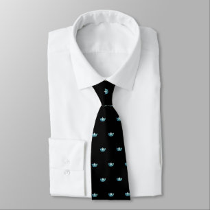 Gravata Miss América Aqua Crown & Black Men's Tie