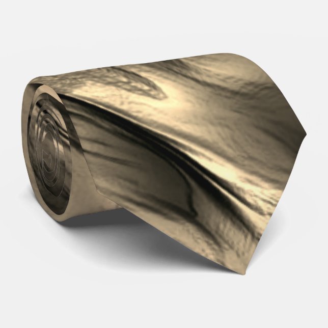 Gravata Mistura de mancha ondulada bege opaca e cromo (Rolled)