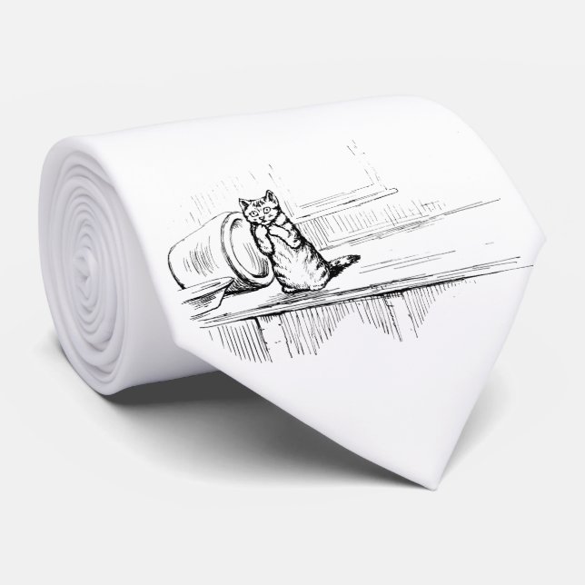 Gravata Mittens the Kitten (Gato Assustado) (Beatrix Potte (Rolled)