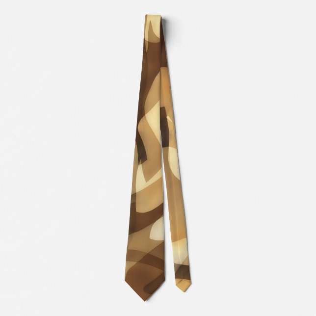 Gravata Mocha Brown and Tan Artsy Tie (Frente)