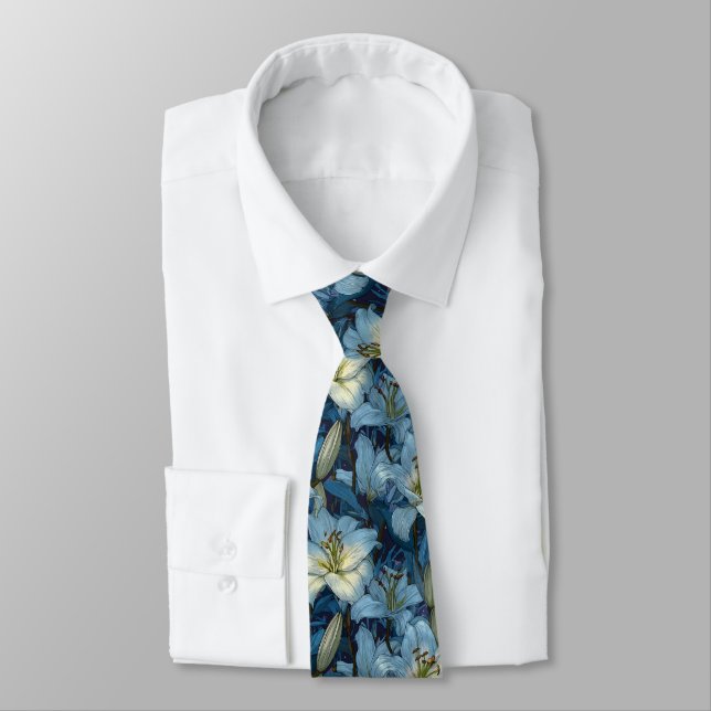 Gravata Moda Masculina Fofa Lírios (Amarrado)