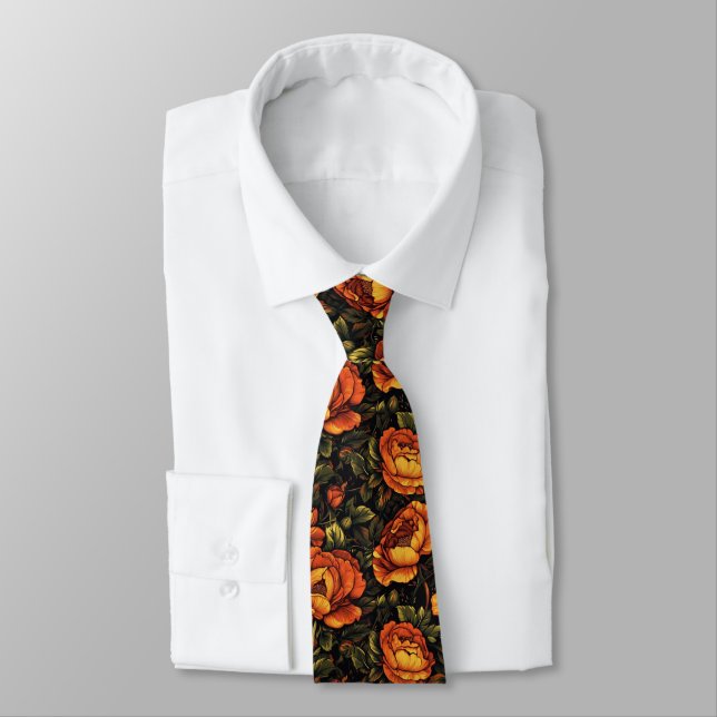 Gravata Moda Masculina Ousada Flor Rosa (Amarrado)