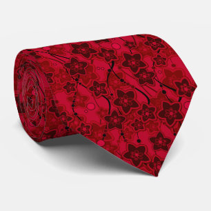 Gravata modelo de moda rústica floral vermelho castanho