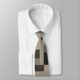 Gravata Modern Beige & Black Geometric