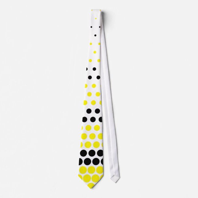 Gravata Modern Cadmium Yellow and Black Polka Dot (Frente)
