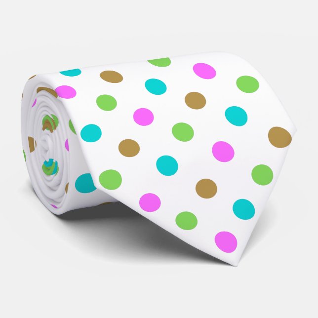 Gravata Modern Colorful Chic Polka Dots (Rolled)