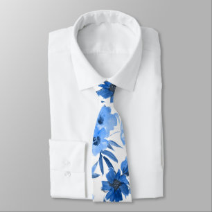 Gravata Modern Cornflower Blue Trendy Floral