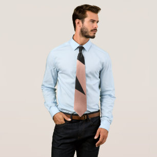 Gravata Modern Girn Rosa Dourado Geométrico