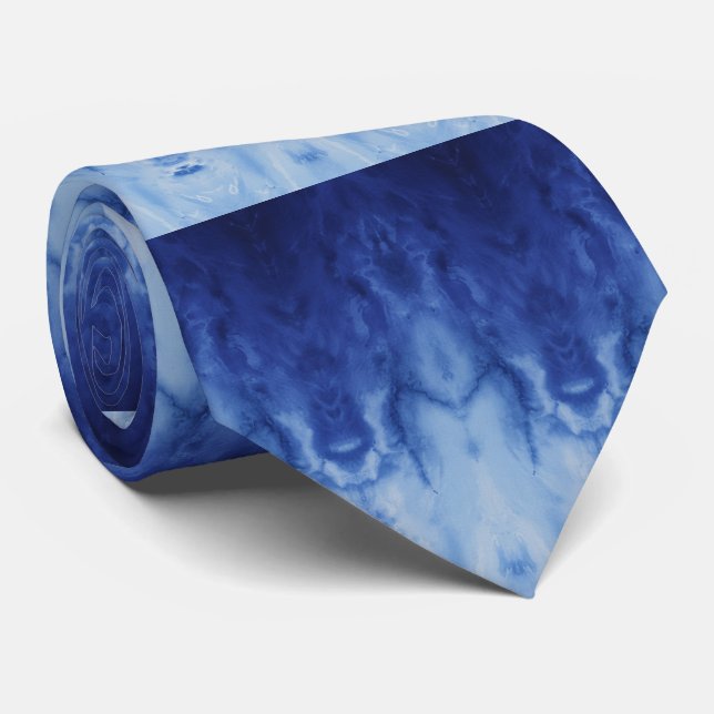 Gravata Modern Indigo Shibori Tie-Dye Gradient Pattern (Rolled)