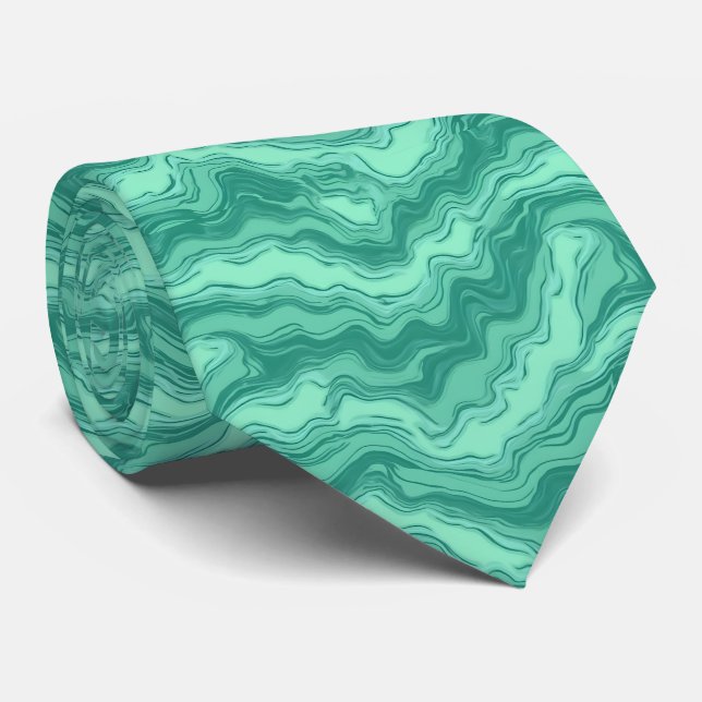 Gravata Modern Turquoise Marble Swirl Abstract Pattern (Rolled)