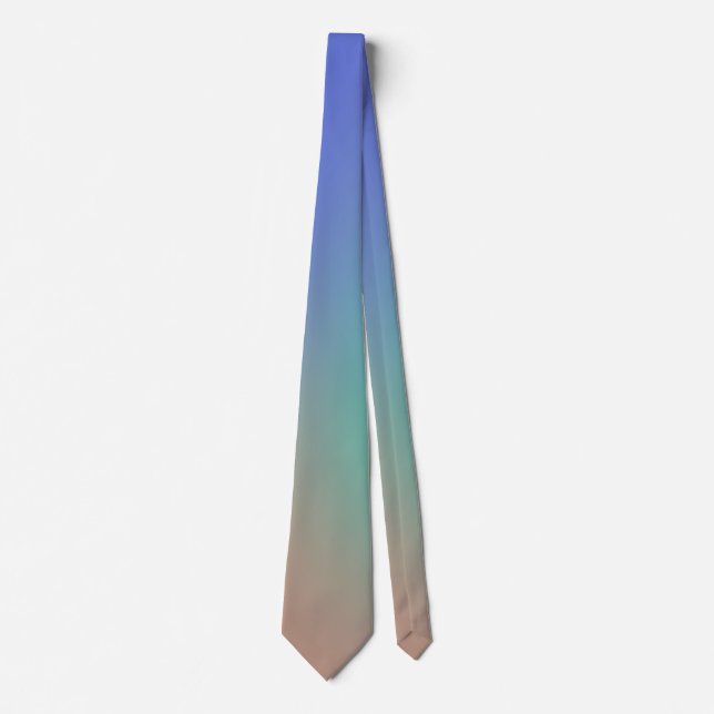 Gravata Moderna Minimalista com Gradiente de Azul  (Frente)