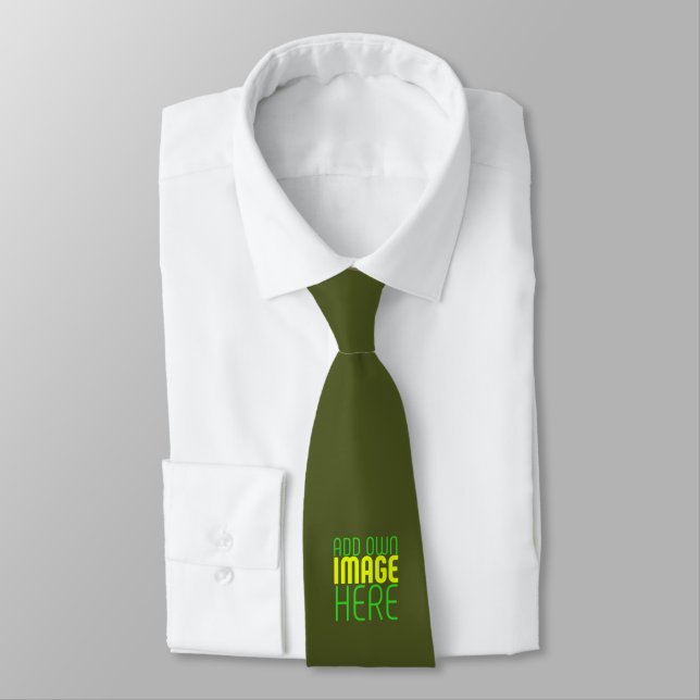 GRAVATA MODERNO EDITABLE ARMY GREEN IMAGE TEXTO MODELO (Amarrado)