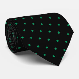 Gravata Moderno Elegante Irlandês Shamrock Green Clover Bl