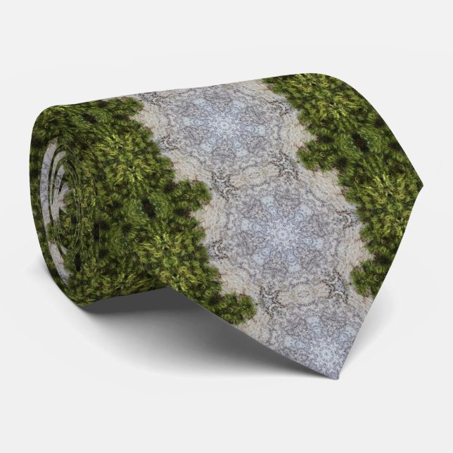 Gravata Moisés Verdes e Arte da Terra (Rolled)